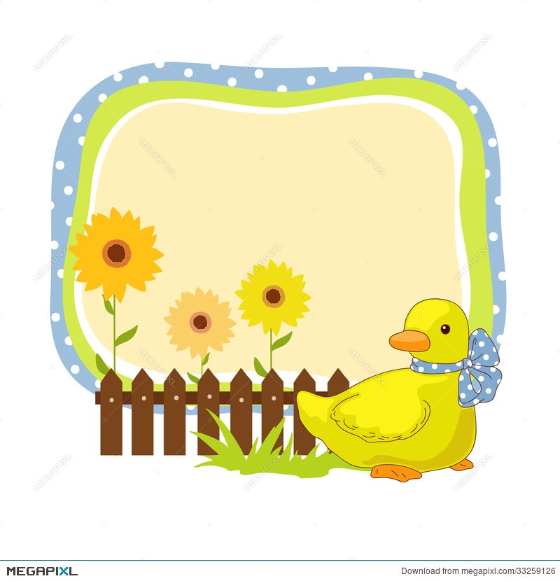 Frame With Duck Ilration 33259126 Megapixl Frame With Duck