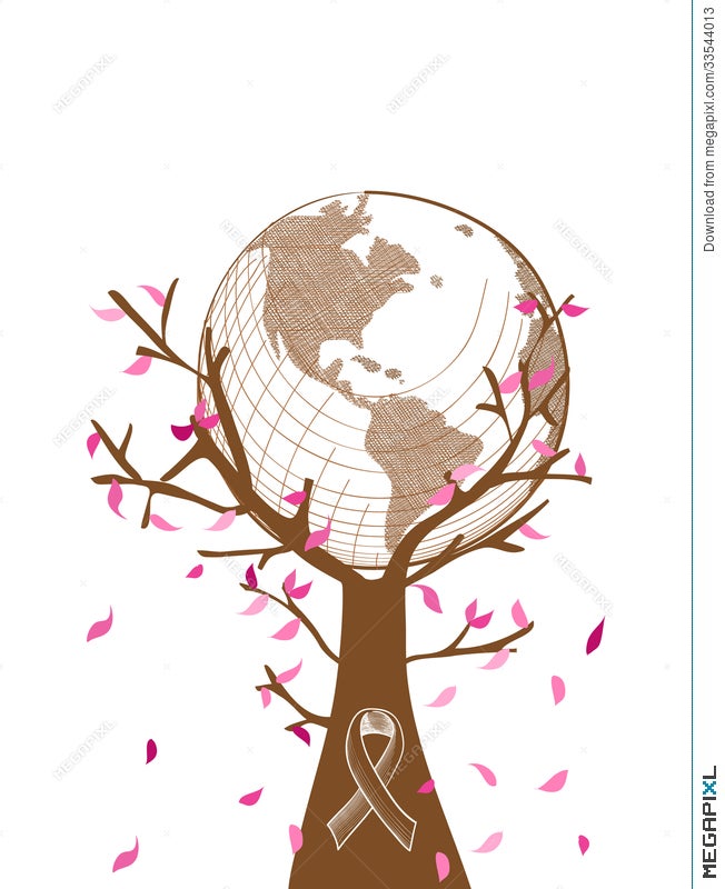Global Breast Cancer Awareness Concept Tree Illust Illustration Megapixl
