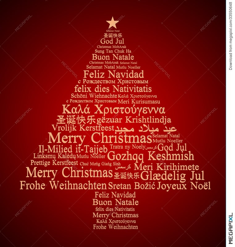 Merry Christmas In Different Languages Illustration 33550648 Megapixl