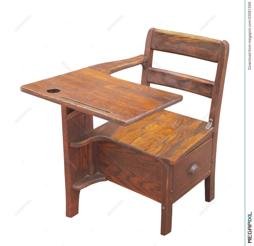 Old Wooden School Desk Isolated Stock Photo 33581599 Megapixl