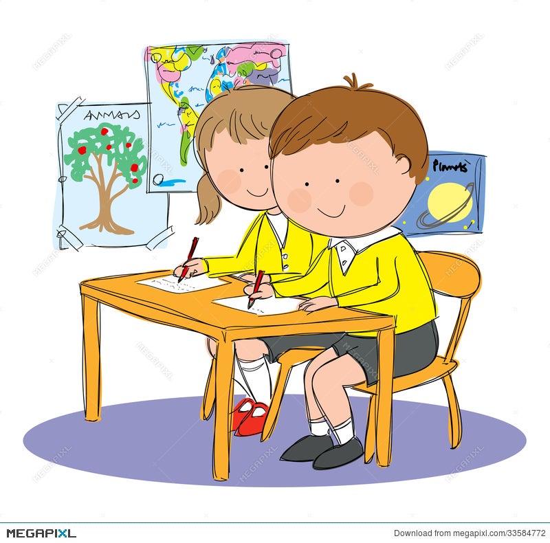 School Kids Classroom Illustration 33584772 - Megapixl