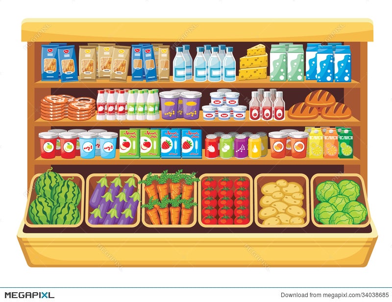 supermarket aisle clipart