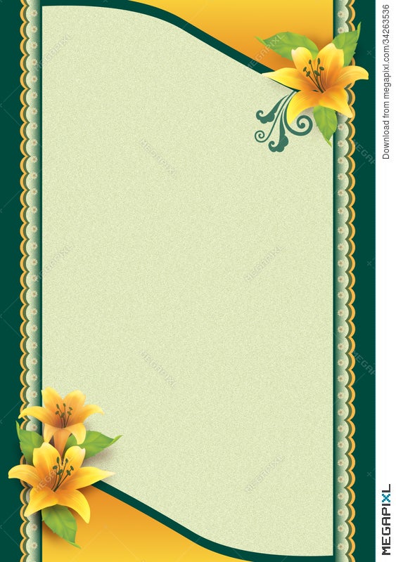 Greeting Card With Flower And Ornamental Background Illustration 34263536 -  Megapixl
