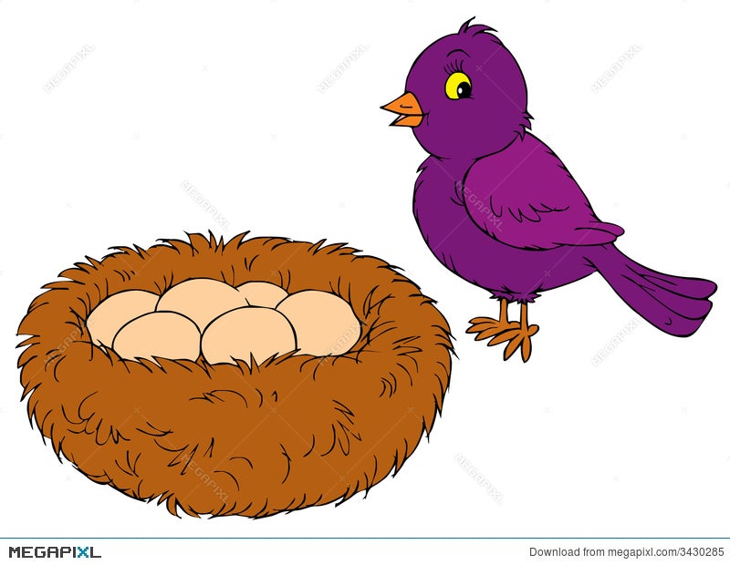 Bird nest with egg clipart, Illustration of a Bird Nest with Egg