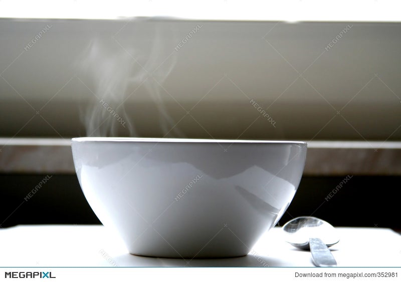 steaming soup bowl