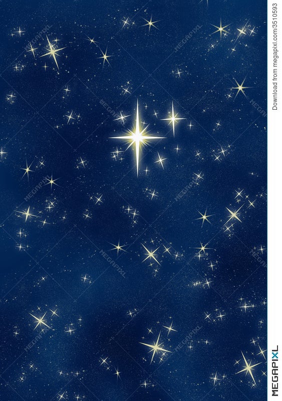 Bright Wishing Star Night Sky Illustration Megapixl