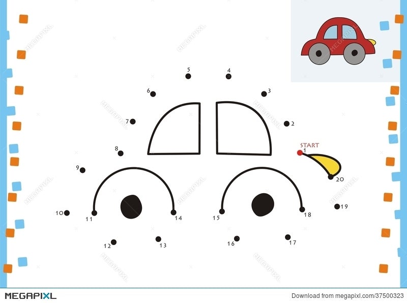 coloring book dot to dot the car illustration 37500323 megapixl