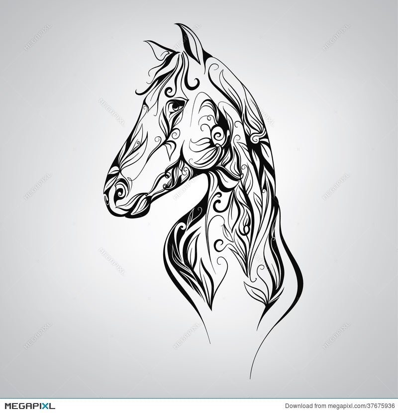 Horse Tattoo Stock Vector Illustration and Royalty Free Horse Tattoo Clipart