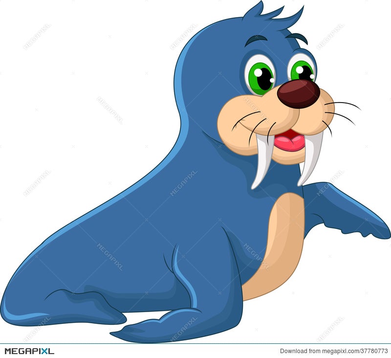 Cute Seal Cartoon Posing Illustration 37780773 - Megapixl
