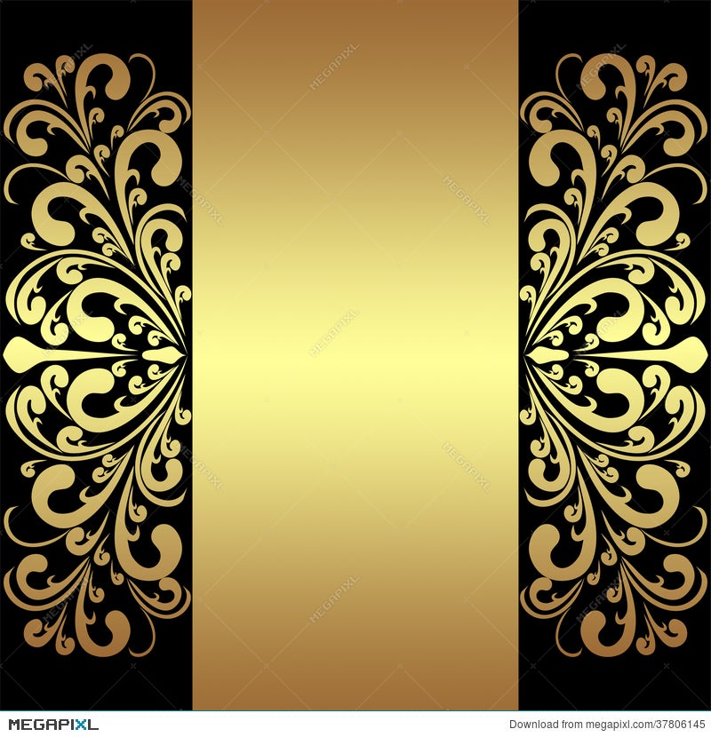 Luxury Background With Golden Royal Borders And Ribbon. Illustration  37806145 - Megapixl