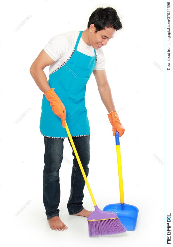 Man Sweep Floor Stock Photo 37928696 Megapixl