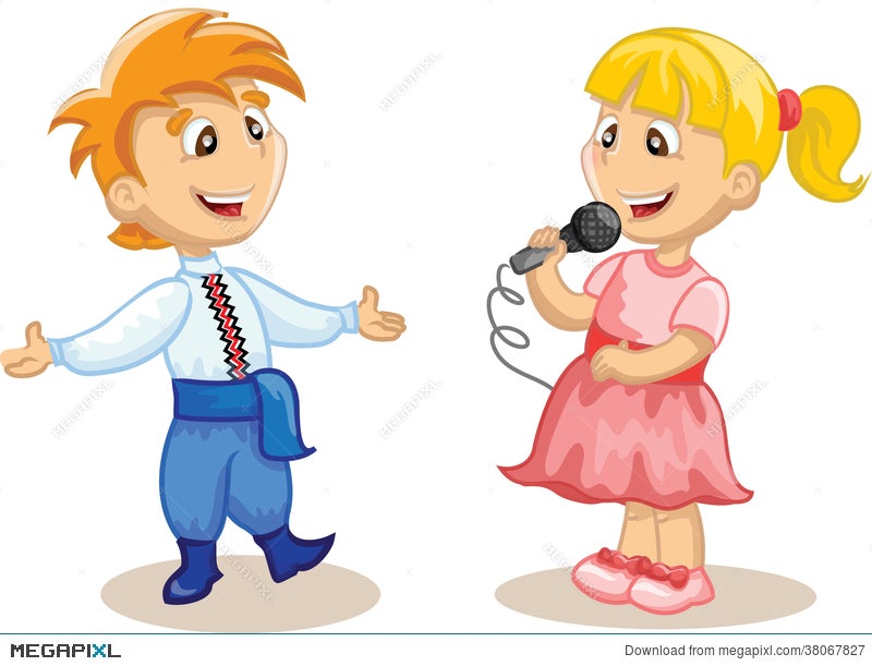 Children Is Singing And Dancing, Vector Illustration 38067827 - Megapixl