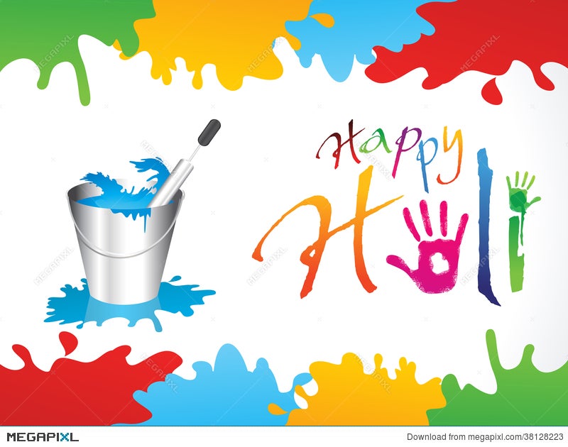 Abstract Happy Holi Background Illustration 38128223 - Megapixl