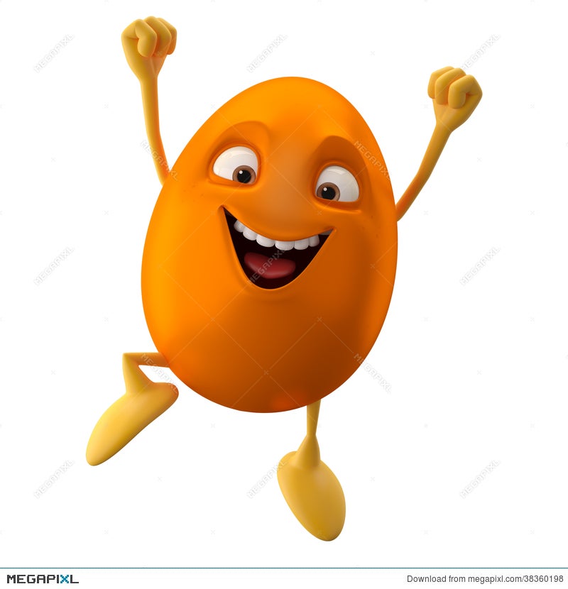 Smiling Orange Easter Egg, Funny 3D Cartoon Character Illustration 38360198  - Megapixl