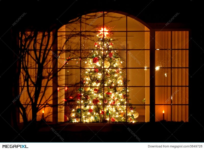 Welcome Home Christmas Tree In Window Stock Photo 3849728 Megapixl Christmas Tree In Window Stock Photo