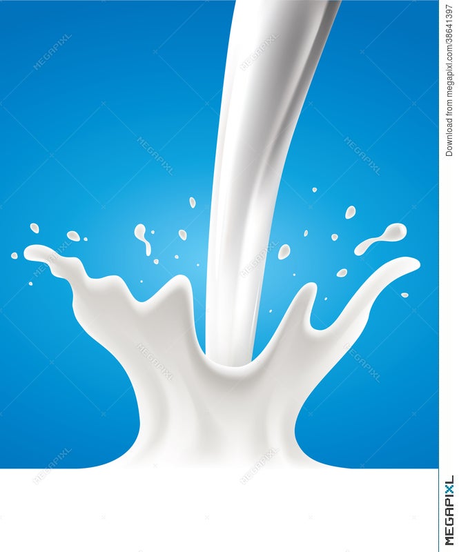 Cow Milk Splash With Spread Illustration 38641397 - Megapixl