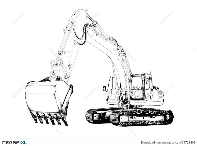 Excavator Sketch for Kids Big and Small Drawing by Joe Savarese - Fine Art  America