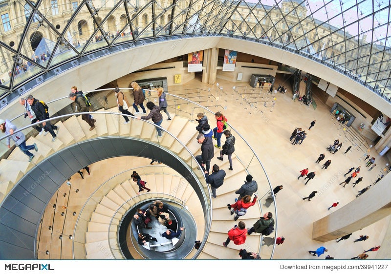 Interior View Of The Louvre Museum (Musee Du Louvre), Housed In The ... Interior View Of The Louvre Museum (Musee Du Louvre), Housed In The ...