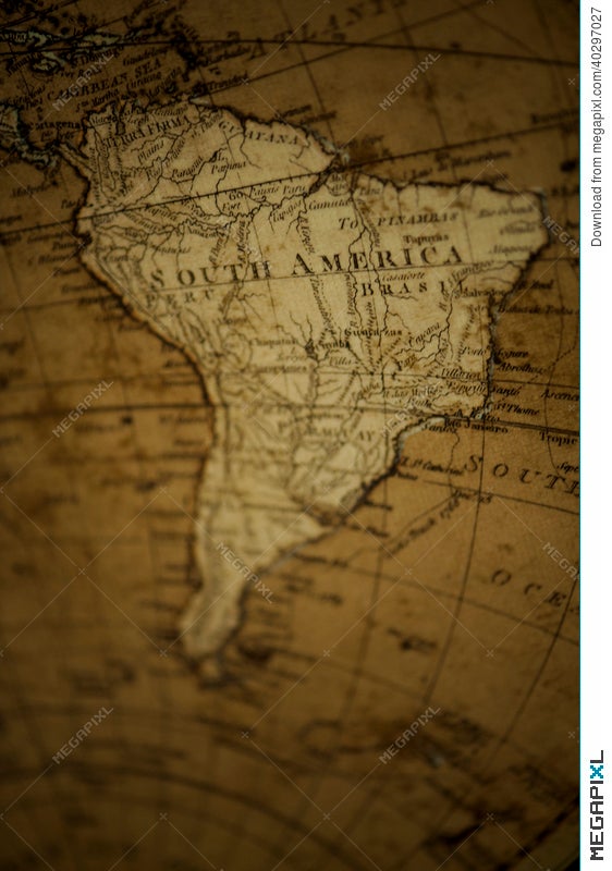 Old World Map South America Stock Photo Megapixl