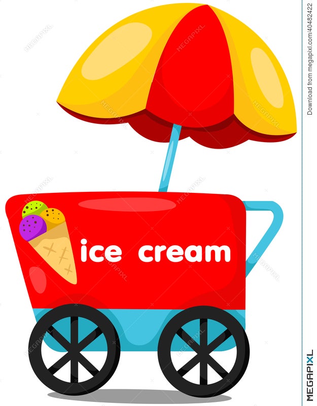 Ice Cream Cart Shop Illustration 40482422 - Megapixl