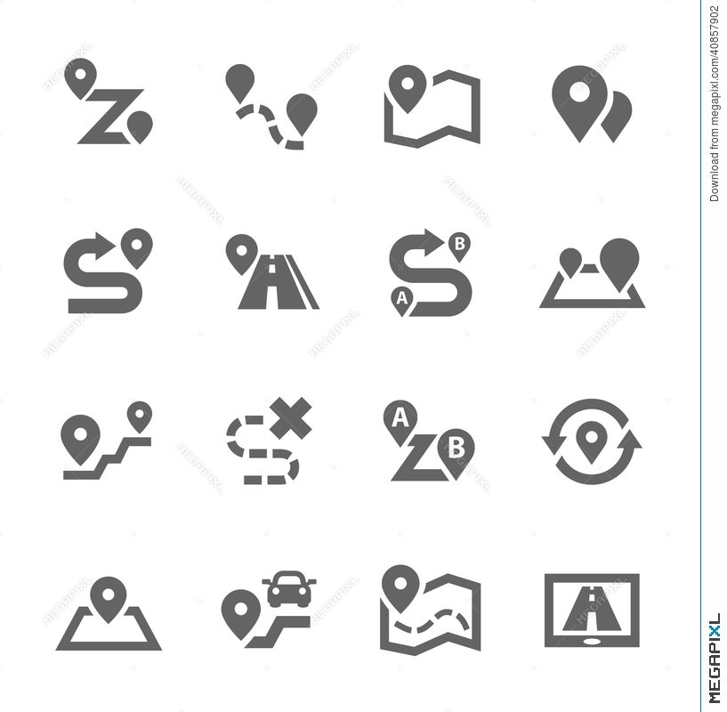 Route Icons Illustration Megapixl