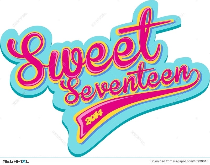 Sweet Seventeen Retro Design Illustration 40938618 Megapixl