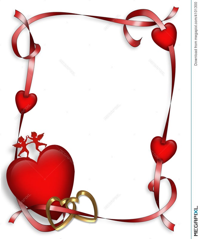 Valentines Day Hearts Border Illustration 4101300 - Megapixl