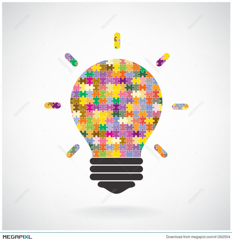 Creative Puzzle Light Bulb Idea Concept Background,Education Con  Illustration 41262504 - Megapixl