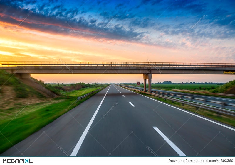 Car On The Road With Motion Blur Background Stock Photo 41393360 - Megapixl