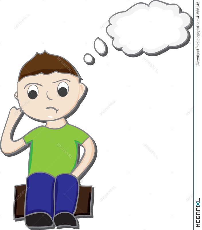 Boy Thinking Cartoon Illustration 41566146 - Megapixl