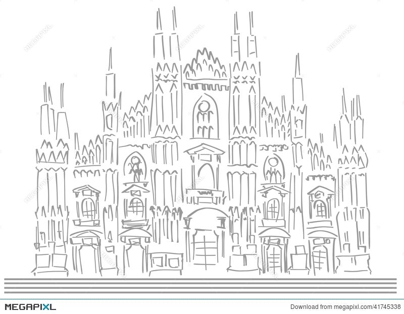 Milan Cathedral Hand Drawing Vector Illustration Royalty Free SVG  Cliparts Vectors And Stock Illustration Image 125670699