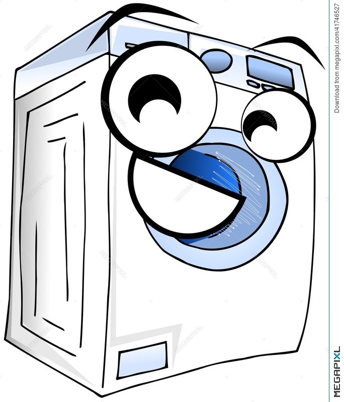 Washing Machine Cartoon Illustration Isolated Illustration 41746527 -  Megapixl