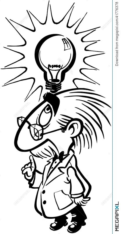 Einstein Smart Scientist Cartoon Vector Clipart Illustration 41776378 -  Megapixl