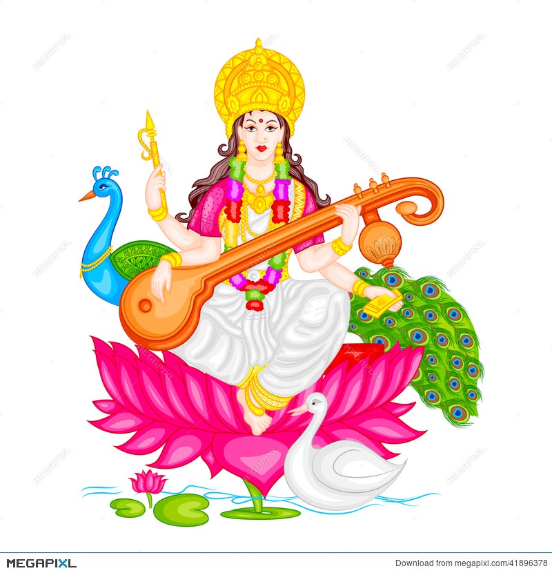 Goddess Saraswati Illustration 41896378 - Megapixl