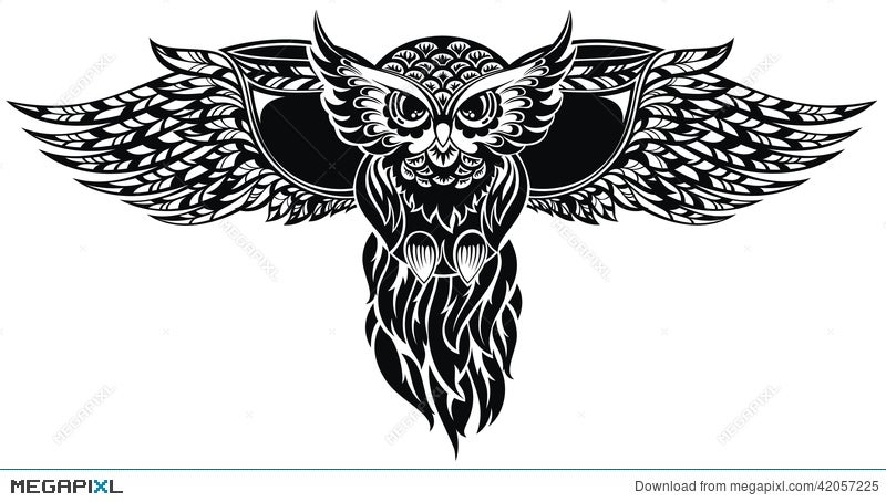 Beautiful Line Drawing Tattoo Design Owl Stock Vector Royalty Free  402184426  Shutterstock