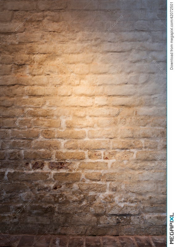 Light Patch Of Light On The Old Plastered Brick Wall Stock Photo 42072501 -  Megapixl