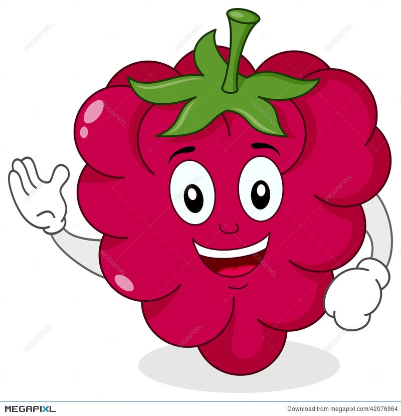 Cheerful Raspberry Cartoon Character Illustration 42076864 - Megapixl