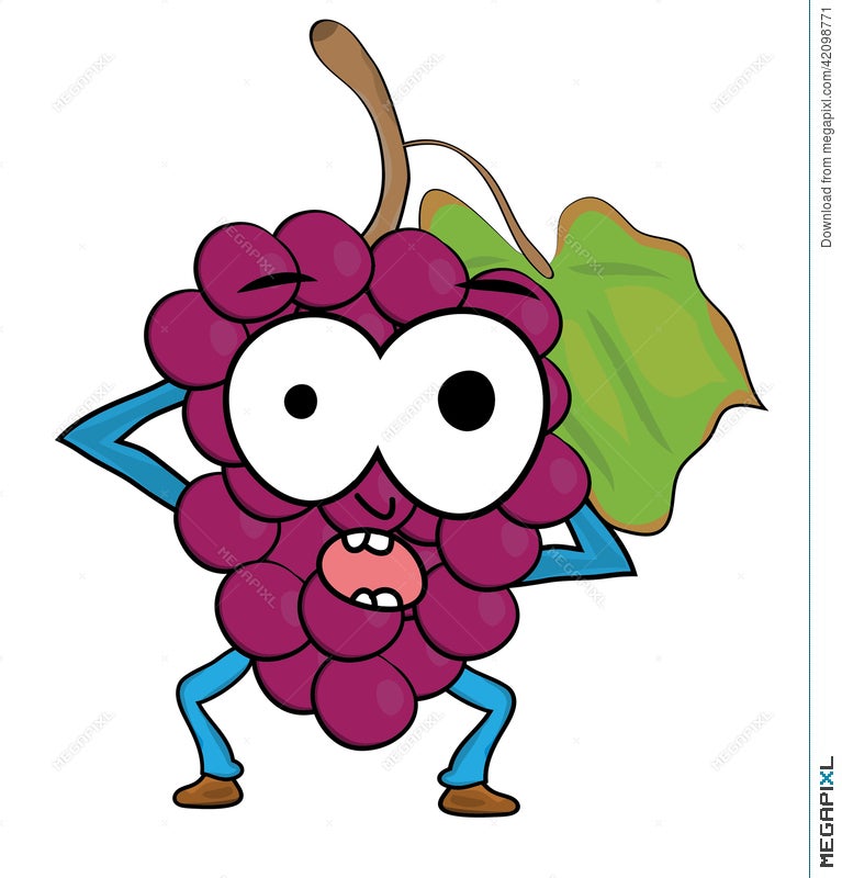 Grapes Cartoon Character Illustration 42098771 - Megapixl