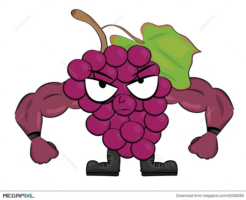 Grapes Cartoon Character Illustration 42099284 - Megapixl