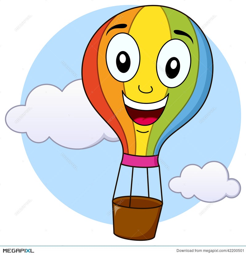 Cute Hot Air Balloon Cartoon Character Illustration 42200501 - Megapixl