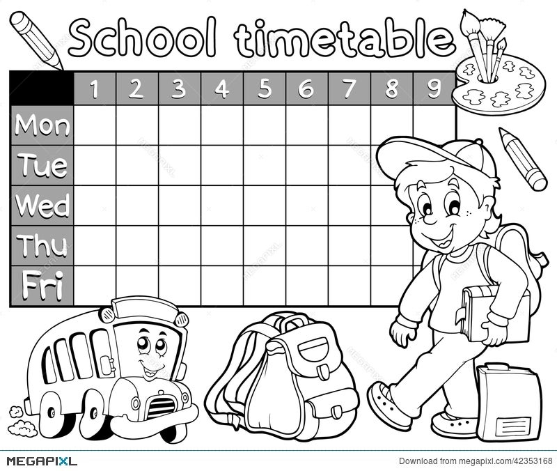 Coloring Book Pencil Case Theme 1 - Eps10 Vector Illustration