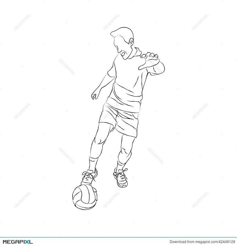 Sketch of soccer player kicking ball vector illustration  CanStock