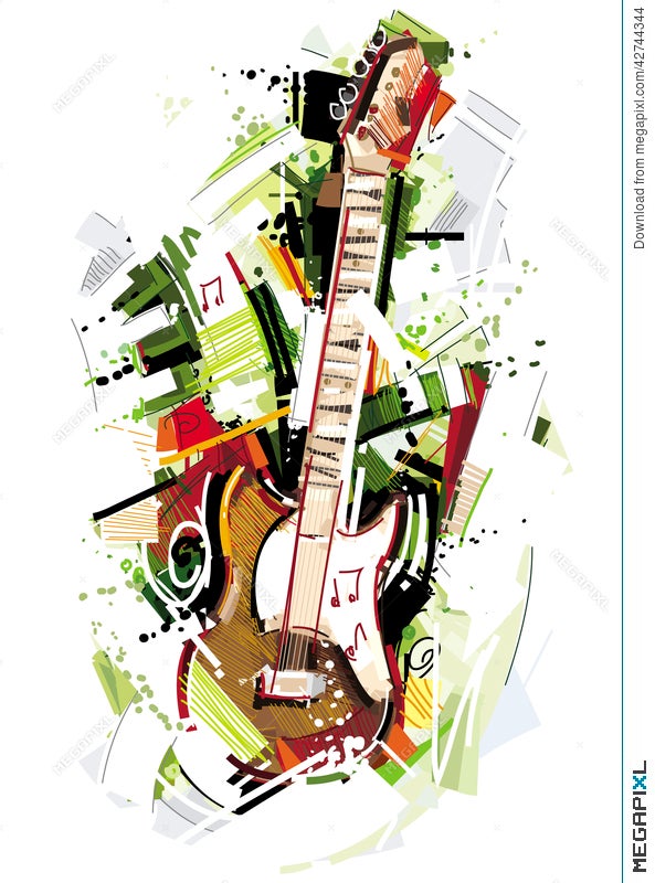 sketch of a electric guitar