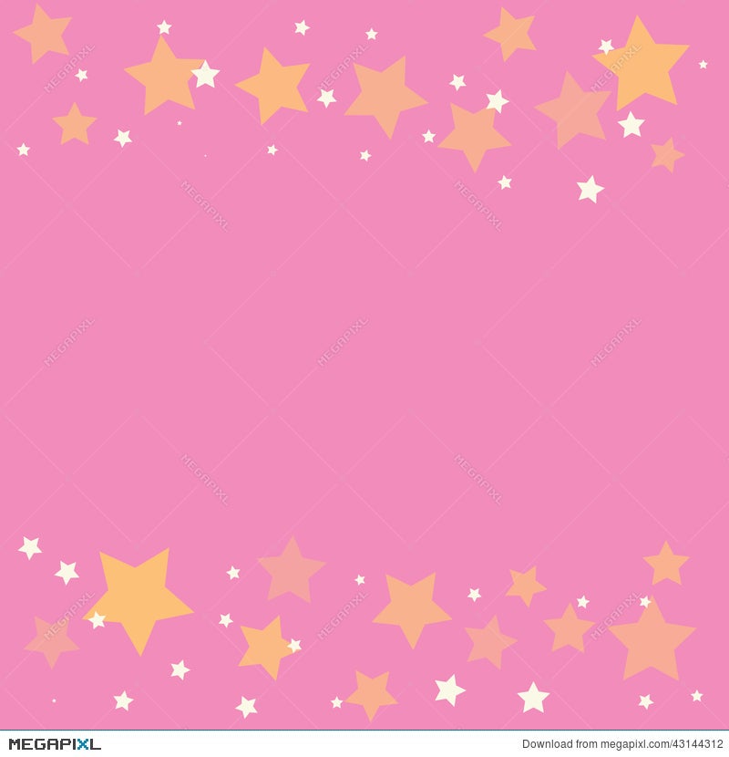 Abstract Gold Star On Pink Background Illustration Megapixl