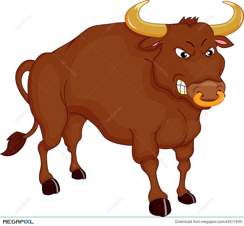 Angry Bull Cartoon Illustration 43211830 - Megapixl