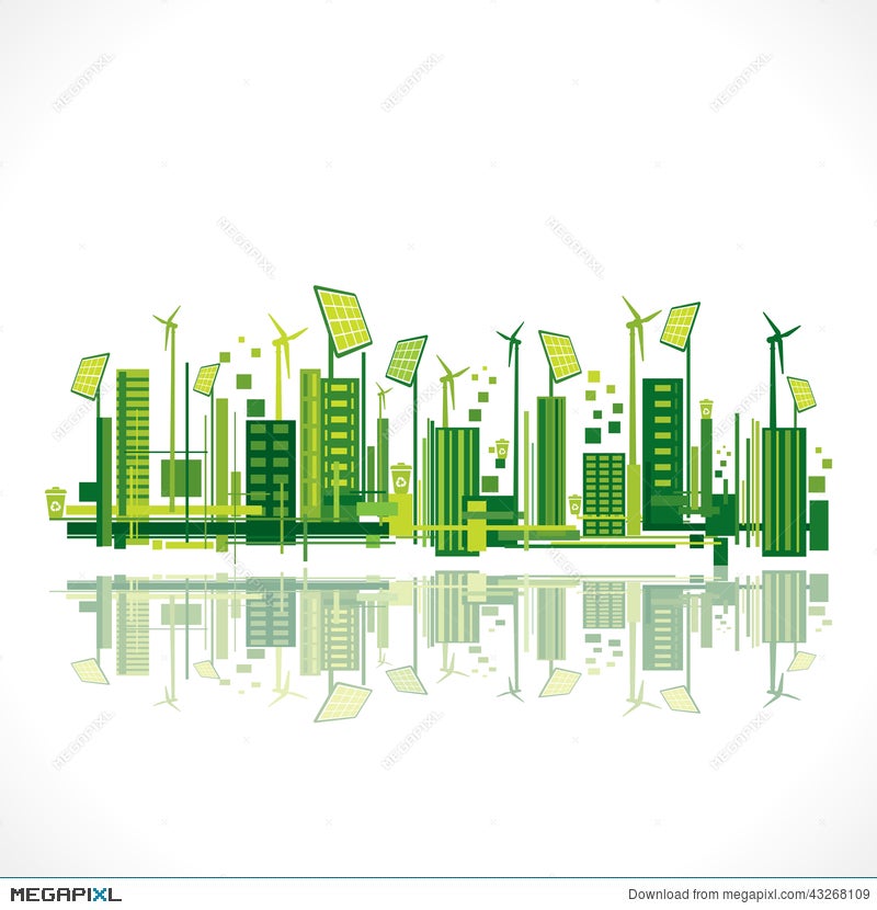 Creative Eco-Friendly City Design Background Illustration 43268109 -  Megapixl
