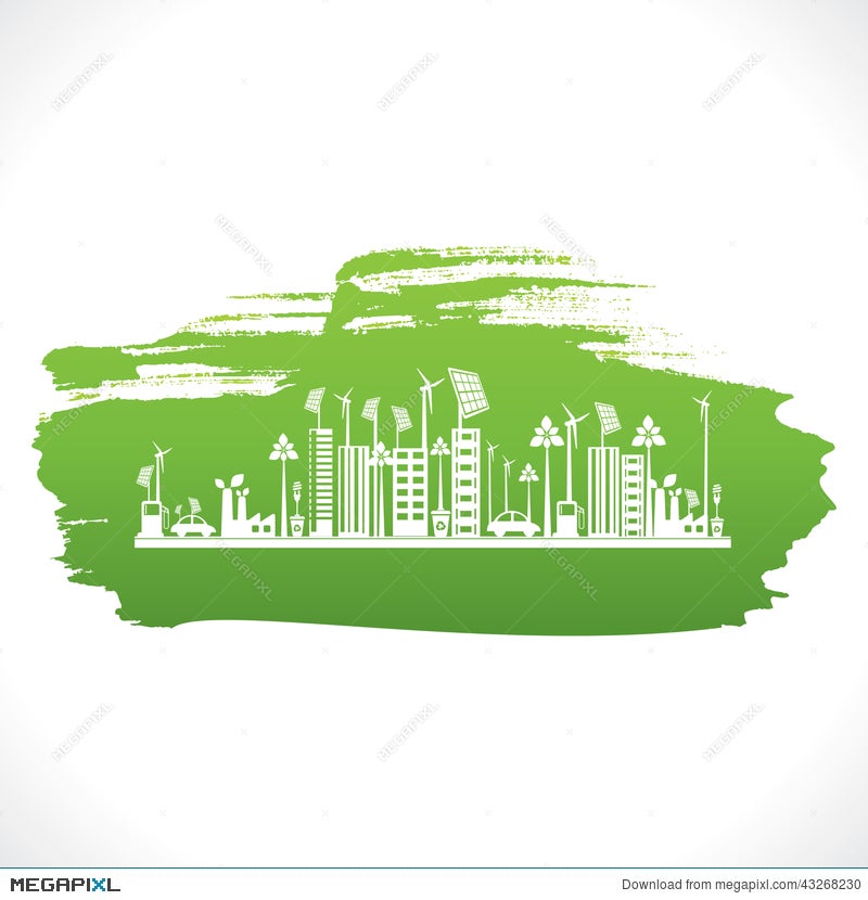 Creative Eco-Friendly City Design Background Illustration 43268230 -  Megapixl