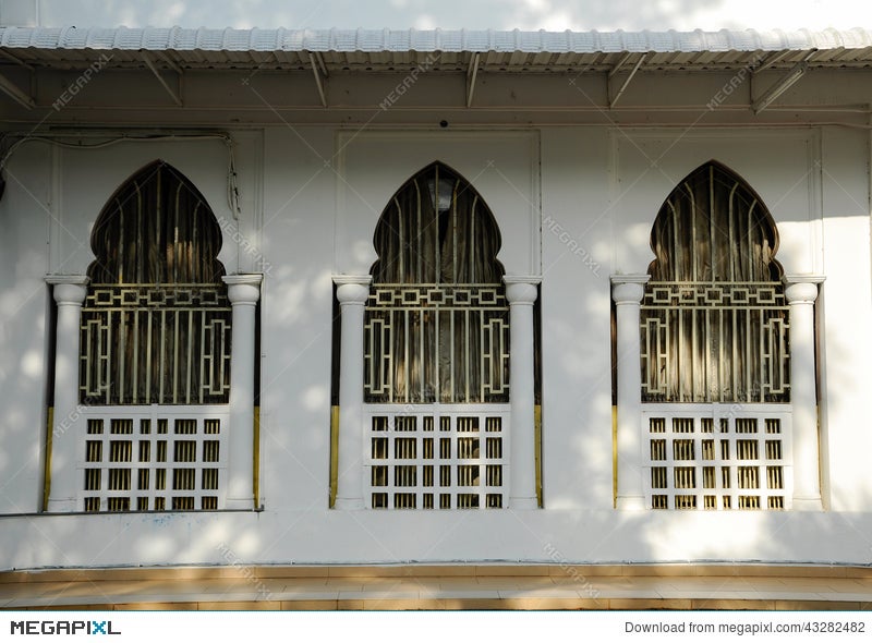 Window Of Alwi Mosque In Kangar Stock Photo 43282482 Megapixl