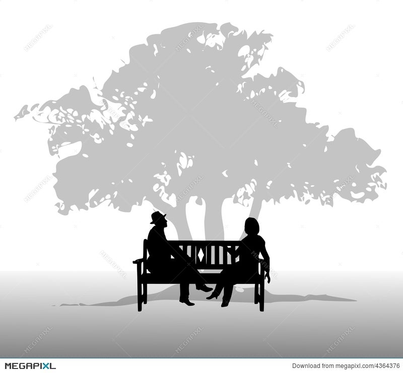 People Talking On A Bench Illustration 4364376 Megapixl
