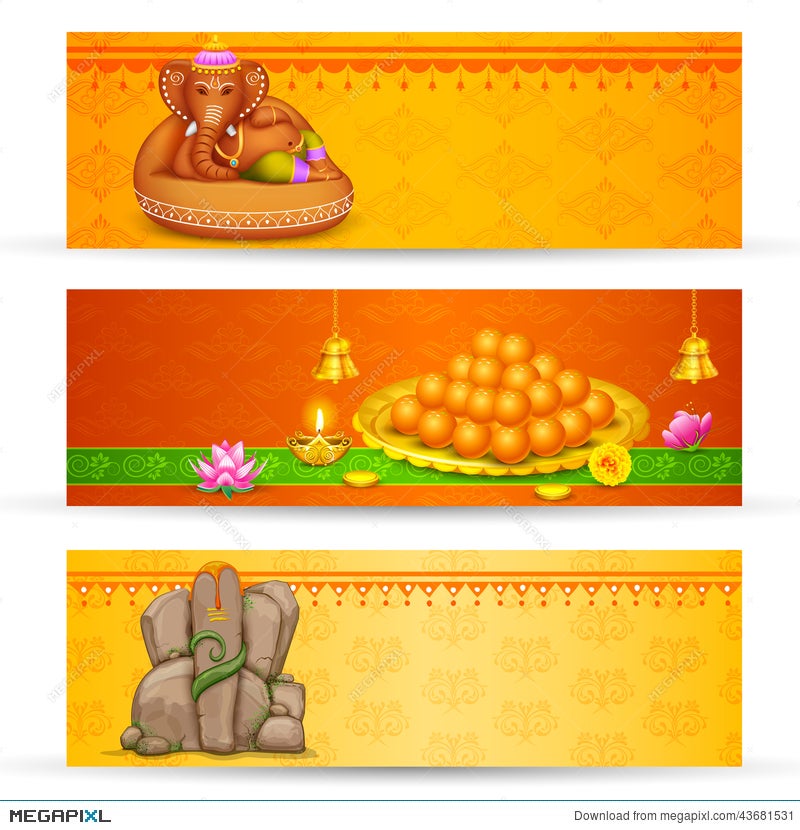 Banner For Ganesh Chaturthi Illustration 43681531 - Megapixl